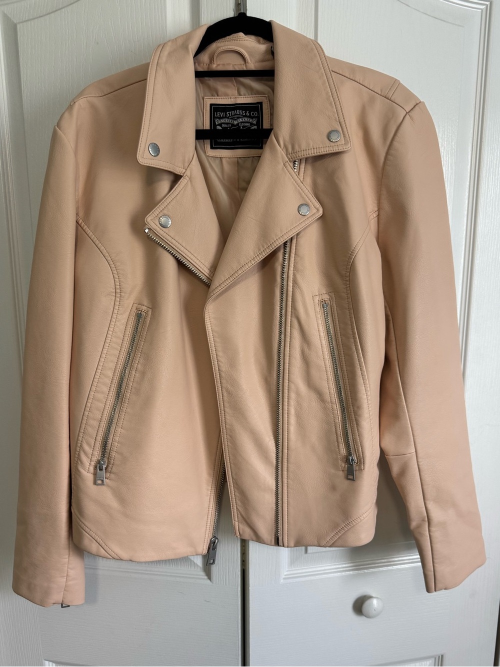 Levi's Women's Blush Pink Faux Leather Moto Jacket